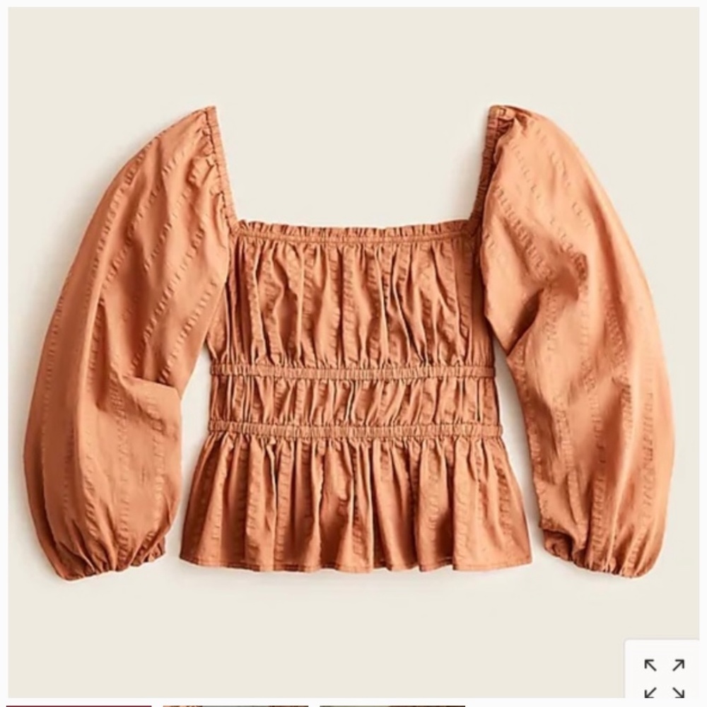 JCrew Puff Sleeve Textured Top - Size Small